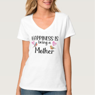 Geluk is een moeder vogels hart Moeder Cadeau T-shirt