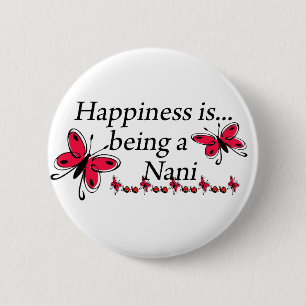 Geluk is een Nani VLINDER Ronde Button 5,7 Cm