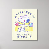 Geluk is een ochtendritueel canvas afdruk (Voorkant)