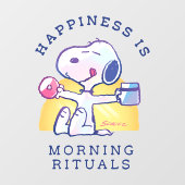 Geluk is een ochtendritueel raamsticker (Vel)