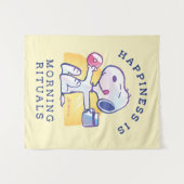 Geluk is een ochtendritueel wandkleed (Voorkant (horizontaal))