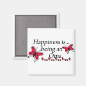 Geluk is een Oma BUTTERFLY Magneet (Voorkant / Achterkant)