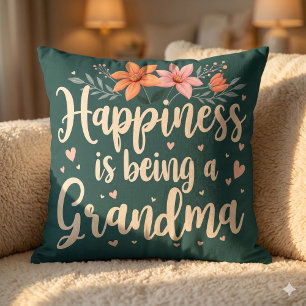 Geluk is een oma Floral Cottagecore zijn Kussen