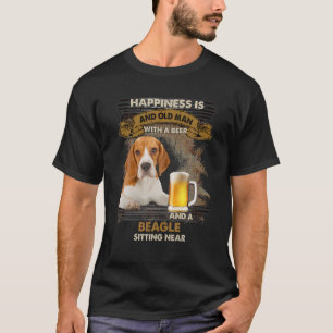 Geluk is een oud Man met een beerstaartje T-shirt