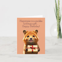 Geluk is een Quokka Grappige Cute Wenskaart