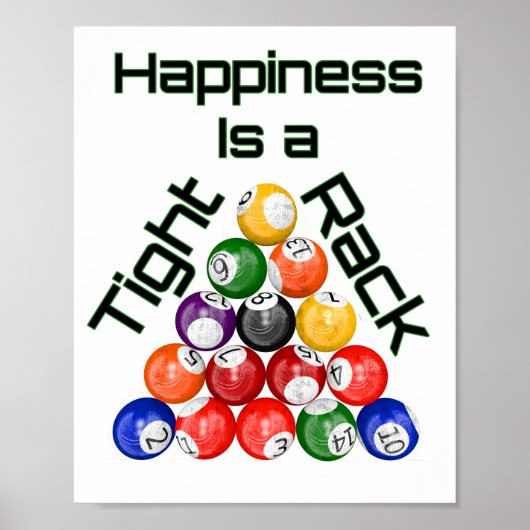 Geluk is een stevige Rack Billiard driehoek Poster (Voorkant)