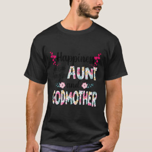 Geluk is een tante zijn en peettante bloemen G T-shirt