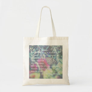 Geluk is een Vlinder - Inspirerende Spreuk Tote Bag