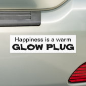 Geluk is een warme GLOW PLUG Bumpersticker (Op auto)