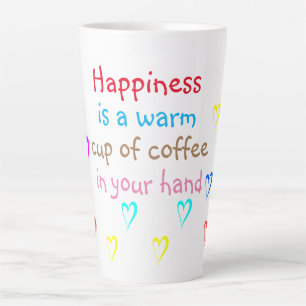 Geluk is een warme kop koffie latte Mok