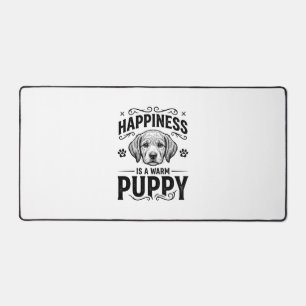 Geluk Is Een Warme Puppy Vintage Hond Shirt Ontwer Bureaumat