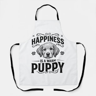 Geluk Is Een Warme Puppy Vintage Hond Shirt Ontwer Schort