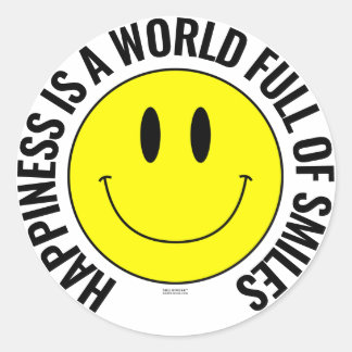 Geluk is een wereld vol glimlachende Sticker