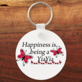 Geluk is een YiaYia-BUTTERFLY Sleutelhanger (Voorkant)