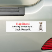 Geluk is eigendom van een Jack Russell Bumpersticker (Op auto)