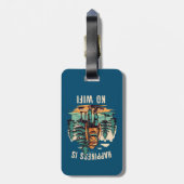 Geluk is geen wifi backpacken bagagelabel (Achterkant verticaal)