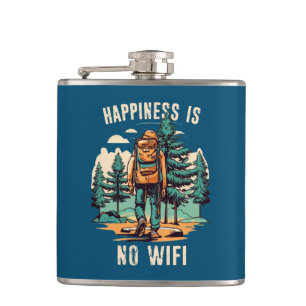 Geluk is geen wifi backpacken heupfles