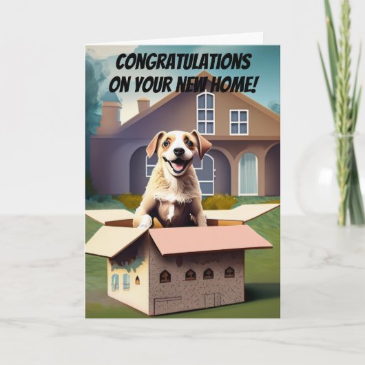 Geluk is het uitpakken van New Home Gefeliciteerd Kaart (Voorkant)