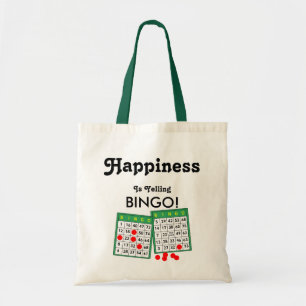 Geluk is het Yelling Bingo Players Fun Bingo Bag Tote Bag
