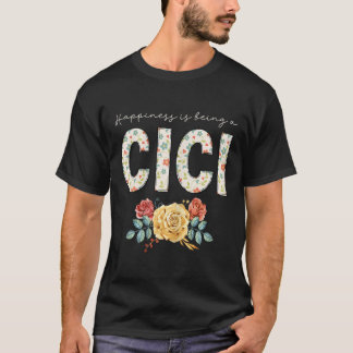 Geluk is het zijn van een Cici bloemenoma T-shirt