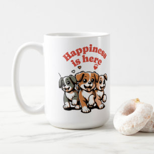 Geluk is hier Hondenliefhebber Mooie Puppy Koffiemok