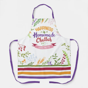 Geluk is Homemade Challah Floral & Stripes Apr Schort