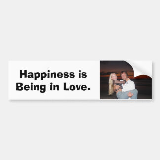 Geluk is in liefde. bumpersticker