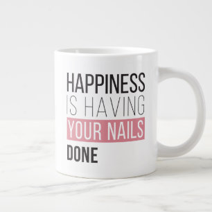 Geluk is je nagels laten doen extra grote beker