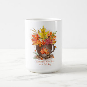 Geluk is koffie op een Herfst dag Koffiemok