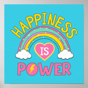 Geluk is Kracht Regenboog Poster