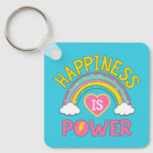 Geluk is Kracht Regenboog Sleutelhanger