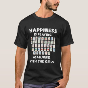 Geluk is Mahjong spelen met de meisjes tegel G T-shirt