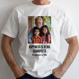 Geluk is Opa zijn van Naam Familie Foto  T-shirt