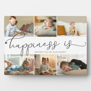 Geluk is Papa Foto Collage Plaque Fotoplaat