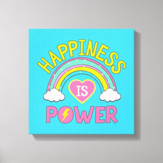 Geluk is Power Rainbow Canvas Afdruk (Voorkant)