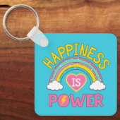 Geluk is Power Rainbow Sleutelhanger (Voorkant)