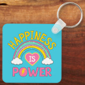 Geluk is Power Rainbow Sleutelhanger (Achterkant)