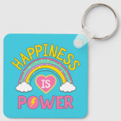 Geluk is Power Rainbow Sleutelhanger (Achterkant)