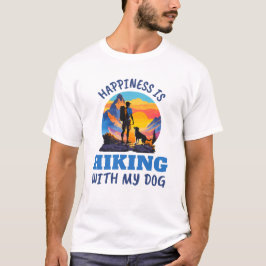 Geluk is wandelen met mijn hond t-shirt