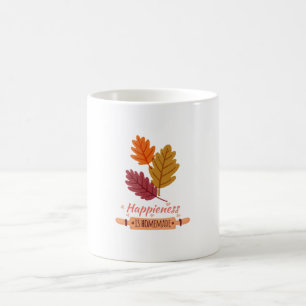 geluk is zelfgemaakt herfst geweldig ontwerp koffiemok
