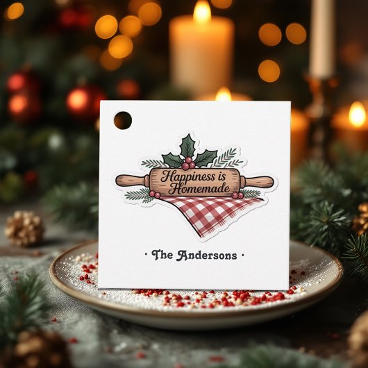 Geluk is zelfgemaakte kerstvakantie bedankjes labels