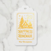 Geluk is zelfgemaakte kerstvakantie cadeaulabels (Voorkant)