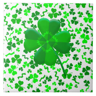 Geluk Klavertje Vier Shamrocks Confetti Tegeltje