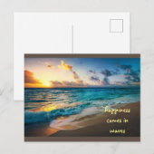 Geluk komt in golven briefkaart (Voorkant / Achterkant)