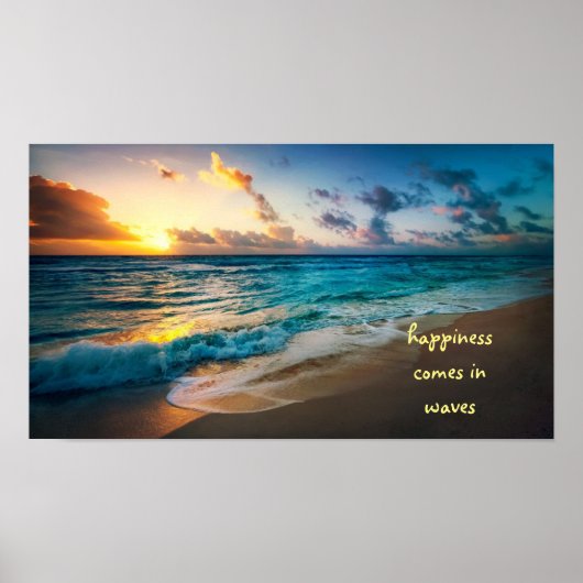 Geluk komt in golven poster (Voorkant)