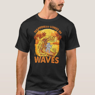Geluk Komt In Golven Surfende Kat Surfen 1 T-shirt