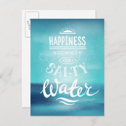 Geluk komt in zout water briefkaart (Voorkant / Achterkant)