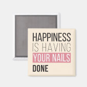Geluk laat je nagels doen magneet (Voorkant / Achterkant)