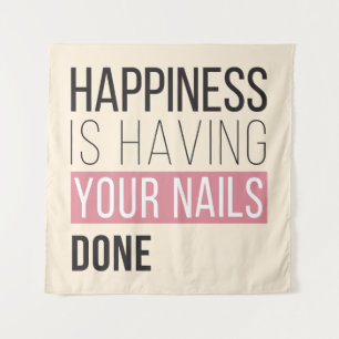 Geluk laat je nagels doen wandkleed