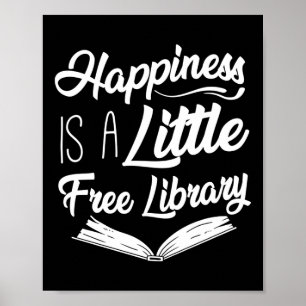 Geluk lezen van boeken is een kleine gratis biblio poster